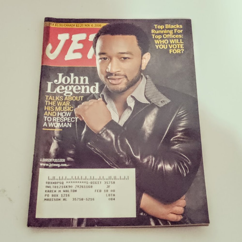 Jet John Legend November 6, 2006 Magazine